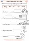 English Language Arts - First Grade - Complete Sentences - Worksheet: Complete the Sentences