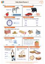 English Language Arts - First Grade - Worksheet: Daily Spiral Review 3
