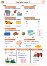 English Language Arts - First Grade - Worksheet: Daily Spiral Review 10