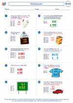 Mathematics - Sixth Grade - Worksheet: Multiplication