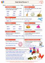 English Language Arts - Second Grade - Worksheet: Daily Spiral Review 11