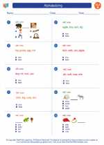 English Language Arts - First Grade - Worksheet: Alphabetizing