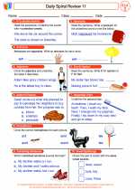 English Language Arts - Third Grade - Worksheet: Daily Spiral Review 11