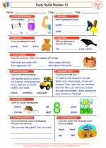 English Language Arts - Third Grade - Worksheet: Daily Spiral Review 13
