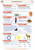 English Language Arts - Third Grade - Worksheet: Daily Spiral Review 15