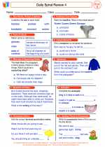 English Language Arts - Fourth Grade - Worksheet: Daily Spiral Review 4
