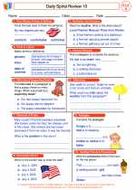 English Language Arts - Fourth Grade - Worksheet: Daily Spiral Review 10
