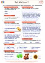 English Language Arts - Fourth Grade - Worksheet: Daily Spiral Review 11