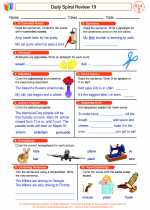 English Language Arts - Third Grade - Worksheet: Daily Spiral Review 19