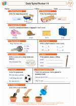English Language Arts - First Grade - Worksheet: Daily Spiral Review 14