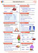 English Language Arts - Fourth Grade - Worksheet: Daily Spiral Review 12
