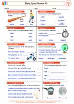 English Language Arts - Third Grade - Worksheet: Daily Spiral Review 16
