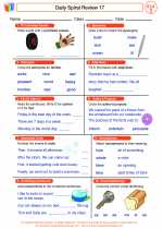English Language Arts - Third Grade - Worksheet: Daily Spiral Review 17