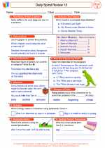 English Language Arts - Fourth Grade - Worksheet: Daily Spiral Review 15