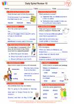 English Language Arts - Fourth Grade - Worksheet: Daily Spiral Review 16