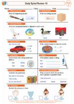 English Language Arts - First Grade - Worksheet: Daily Spiral Review 16