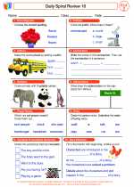 English Language Arts - Second Grade - Worksheet: Daily Spiral Review 16
