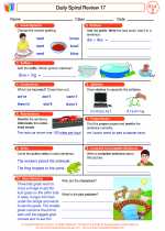 English Language Arts - Second Grade - Worksheet: Daily Spiral Review 17