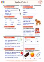 English Language Arts - Third Grade - Worksheet: Daily Spiral Review 18