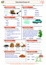 English Language Arts - Third Grade - Worksheet: Daily Spiral Review 20