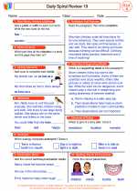 English Language Arts - Fourth Grade - Worksheet: Daily Spiral Review 19