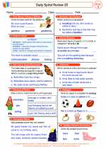 English Language Arts - Fourth Grade - Worksheet: Daily Spiral Review 20