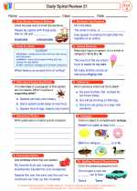 English Language Arts - Fourth Grade - Worksheet: Daily Spiral Review 21