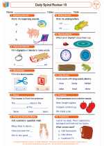 English Language Arts - First Grade - Worksheet: Daily Spiral Review 18