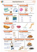 English Language Arts - First Grade - Worksheet: Daily Spiral Review 19