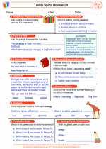 English Language Arts - Fourth Grade - Worksheet: Daily Spiral Review 29