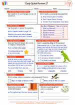 English Language Arts - Fourth Grade - Worksheet: Daily Spiral Review 27