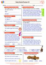English Language Arts - Fourth Grade - Worksheet: Daily Spiral Review 25