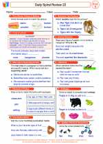 English Language Arts - Fourth Grade - Worksheet: Daily Spiral Review 22