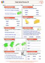 English Language Arts - Third Grade - Worksheet: Daily Spiral Review 30