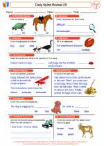 English Language Arts - Third Grade - Worksheet: Daily Spiral Review 29