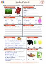 English Language Arts - Third Grade - Worksheet: Daily Spiral Review 26