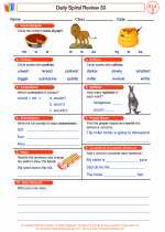 English Language Arts - Second Grade - Worksheet: Daily Spiral Review 30