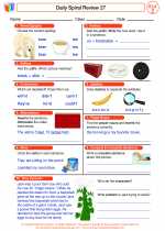 English Language Arts - Second Grade - Worksheet: Daily Spiral Review 27