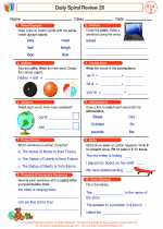 English Language Arts - Second Grade - Worksheet: Daily Spiral Review 26