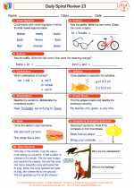 English Language Arts - Second Grade - Worksheet: Daily Spiral Review 23