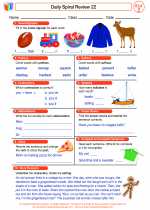 English Language Arts - Second Grade - Worksheet: Daily Spiral Review 22
