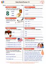 English Language Arts - Second Grade - Worksheet: Daily Spiral Review 19