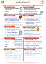 English Language Arts - Fifth Grade - Worksheet: Daily Spiral Review 29