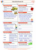 English Language Arts - Fifth Grade - Worksheet: Daily Spiral Review 28