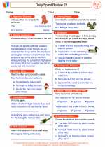 English Language Arts - Fifth Grade - Worksheet: Daily Spiral Review 25