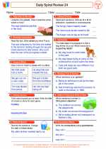 English Language Arts - Fifth Grade - Worksheet: Daily Spiral Review 24
