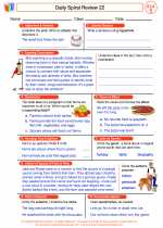 English Language Arts - Fifth Grade - Worksheet: Daily Spiral Review 22