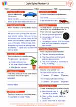 English Language Arts - Fifth Grade - Worksheet: Daily Spiral Review 15