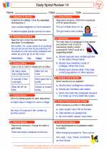 English Language Arts - Fifth Grade - Worksheet: Daily Spiral Review 14