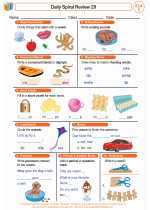 English Language Arts - First Grade - Worksheet: Daily Spiral Review 29
